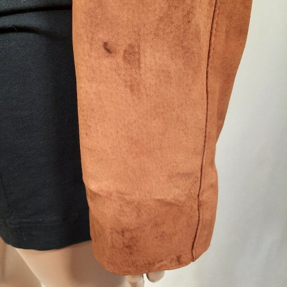 Vintage 90s Fringed Suede Jacket Size M Tan Brown Western Boho Short Cropped - Picture 6 of 13